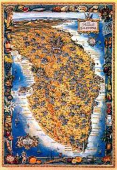 Immagine di La Penisola Salentina mod. B Poster 100x70 prodotti tipici