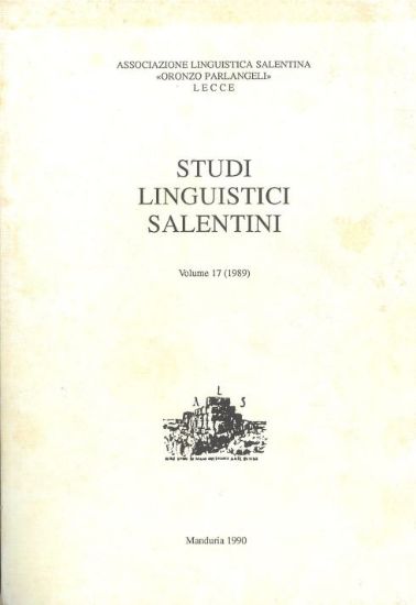 Immagine di STUDI LINGUISTICI SALENTINI VOL. 17